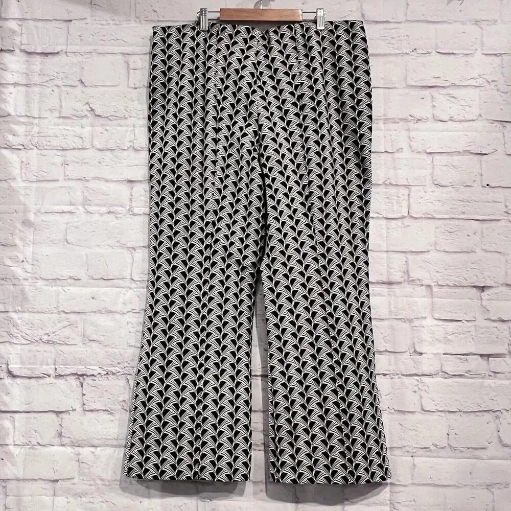 Anthropologie Maeve The Margot Kick Flare Cropped Pants Size‎ XL Office Career - Picture 3 of 11